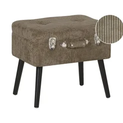 Hockers En Voetenbanken-Beliani MALLARD - Hocker - Lichtbruin - Corduroy