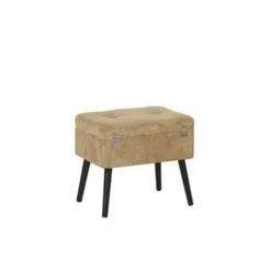 Hockers En Voetenbanken-Beliani MALLARD - Hocker - Lichtbruin - Corduroy