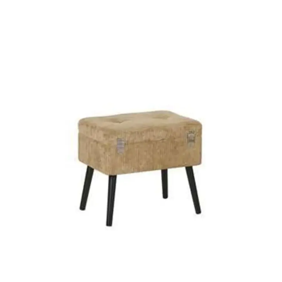 Hockers En Voetenbanken-Beliani MALLARD - Hocker - Lichtbruin - Corduroy