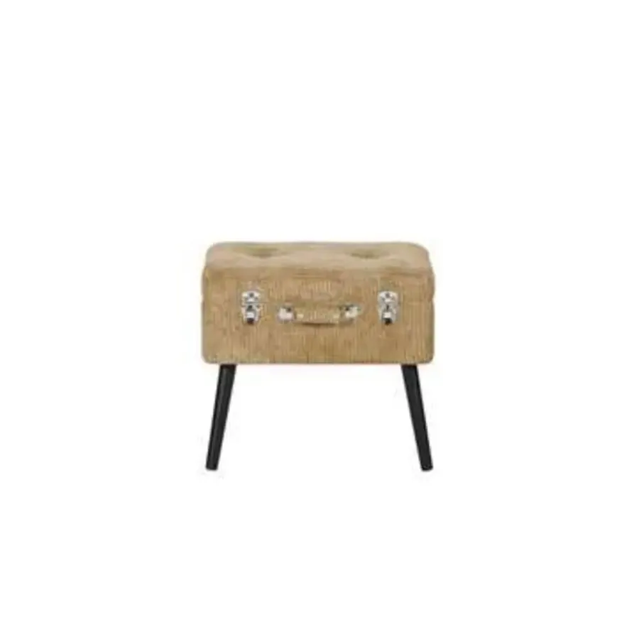 Hockers En Voetenbanken-Beliani MALLARD - Hocker - Lichtbruin - Corduroy