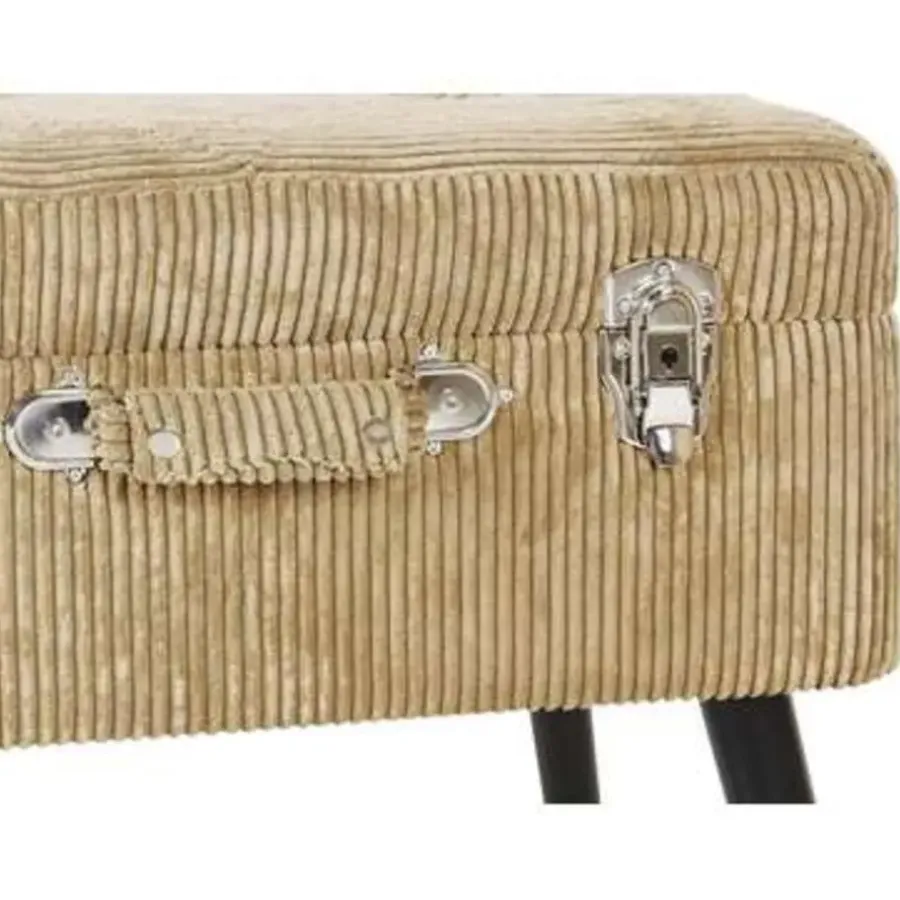 Hockers En Voetenbanken-Beliani MALLARD - Hocker - Lichtbruin - Corduroy