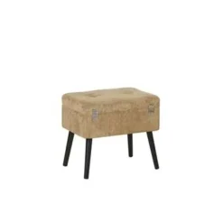 Hockers En Voetenbanken-Beliani MALLARD - Hocker - Lichtbruin - Corduroy