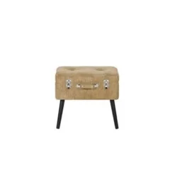 Hockers En Voetenbanken-Beliani MALLARD - Hocker - Lichtbruin - Corduroy