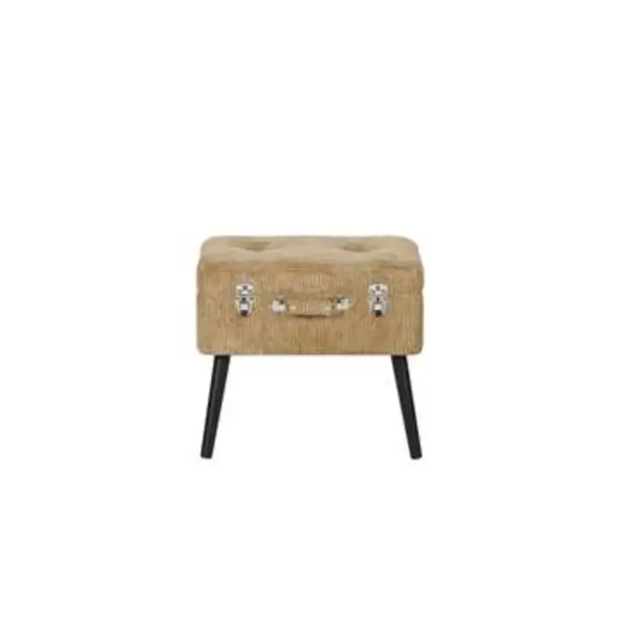 Hockers En Voetenbanken-Beliani MALLARD - Hocker - Lichtbruin - Corduroy