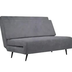 Slaapbanken|Slaapbanken-Dorel Home Mallory - Slaapbank 140 cm in antraciet fluweel