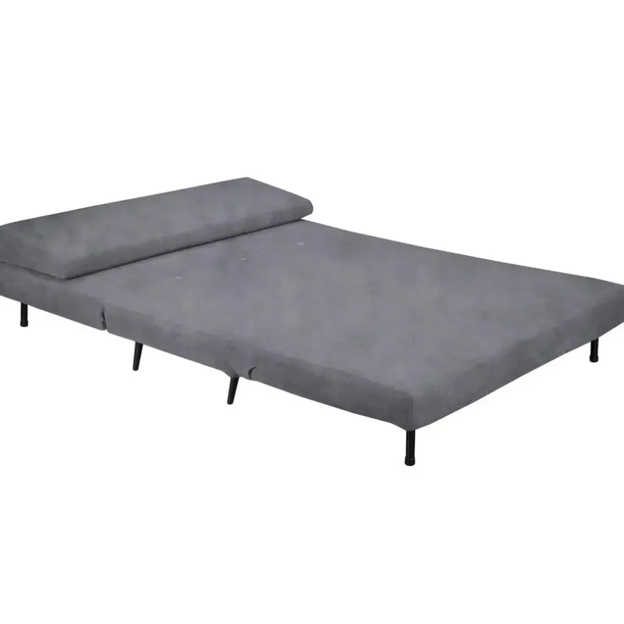Slaapbanken|Slaapbanken-Dorel Home Mallory - Slaapbank 140 cm in antraciet fluweel