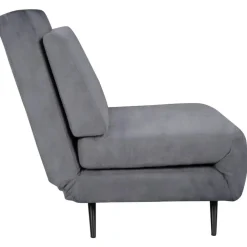 Slaapbanken|Slaapbanken-Dorel Home Mallory - Slaapbank 140 cm in antraciet fluweel