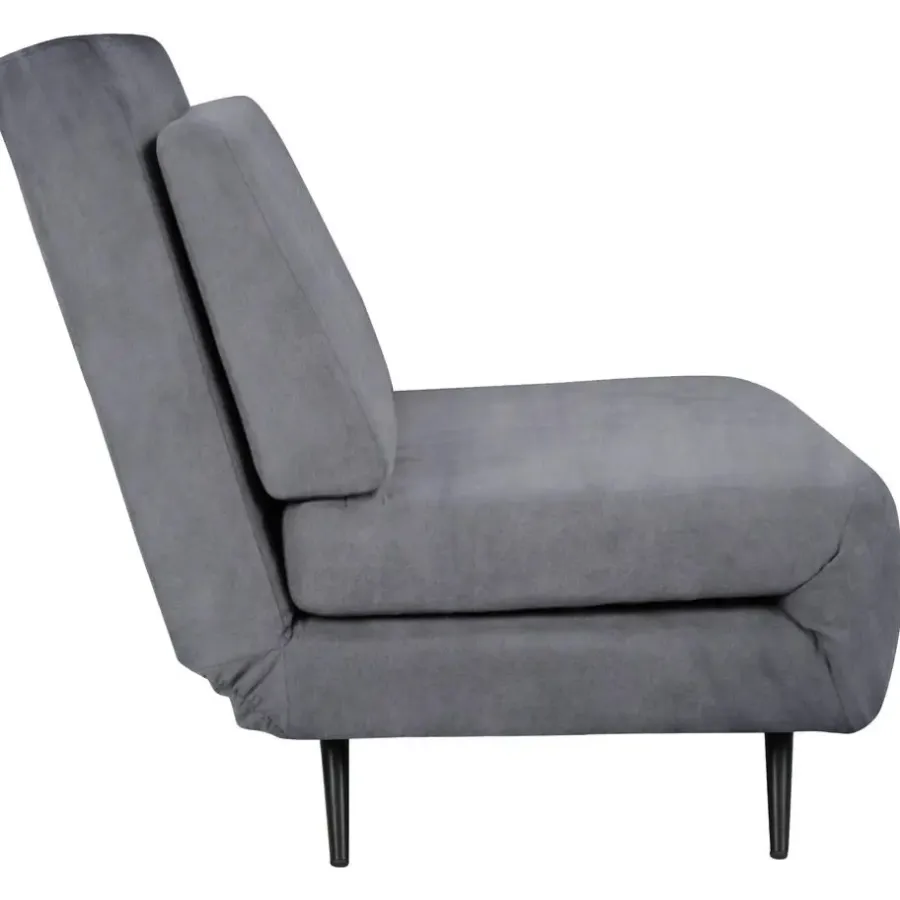 Slaapbanken|Slaapbanken-Dorel Home Mallory - Slaapbank 140 cm in antraciet fluweel
