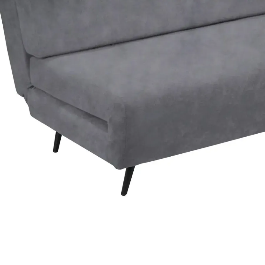 Slaapbanken|Slaapbanken-Dorel Home Mallory - Slaapbank 140 cm in antraciet fluweel