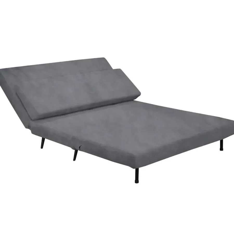 Slaapbanken|Slaapbanken-Dorel Home Mallory - Slaapbank 140 cm in antraciet fluweel