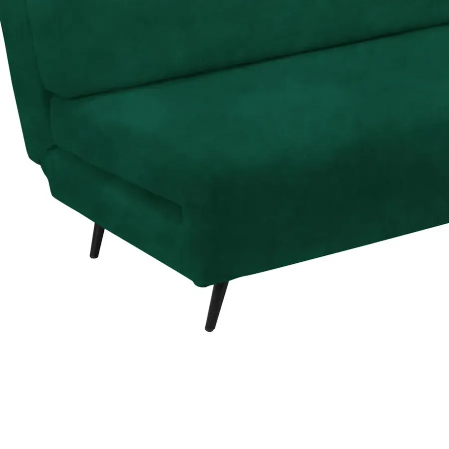 Slaapbanken|Slaapbanken-Dorel Home Mallory - Slaapbank 140 cm in donkergroene fluweel