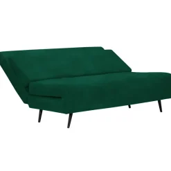Slaapbanken|Slaapbanken-Dorel Home Mallory - Slaapbank 140 cm in donkergroene fluweel