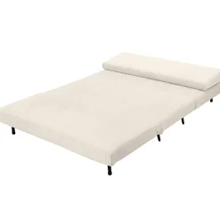 Slaapbanken|Slaapbanken-Dorel Home Mallory - Slaapbank 140 cm in crèmekleurige stof