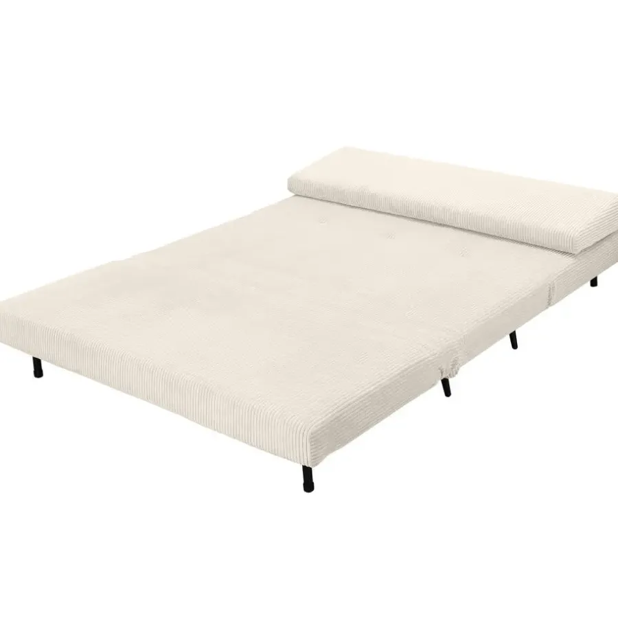 Slaapbanken|Slaapbanken-Dorel Home Mallory - Slaapbank 140 cm in crèmekleurige stof
