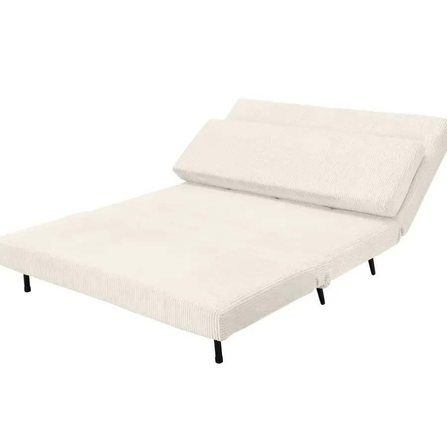 Slaapbanken|Slaapbanken-Dorel Home Mallory - Slaapbank 140 cm in crèmekleurige stof
