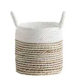 Leen Bakker Mand Bologna - naturel/wit - 30xØ28 cm