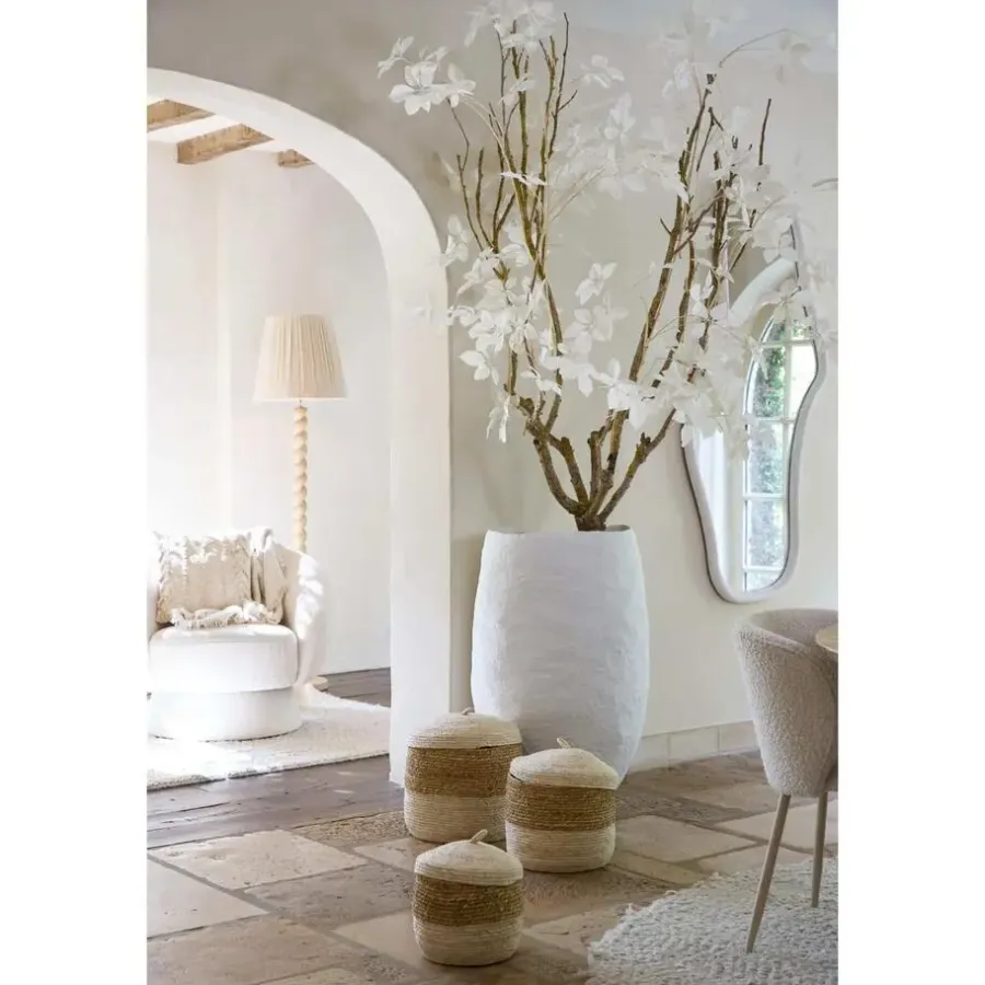 Opbergmanden-Light & Living Mand Kenmare - Crème - Ø34cm - Set van 3