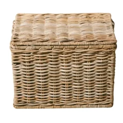 Leen Bakker Mand met deksel Meike - antiek grijs - 47x34x35 cm