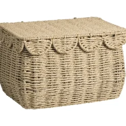 Opbergmanden-Leen Bakker Mand Moda met deksel - bruin - 27x37x23 cm