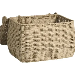 Opbergmanden-Leen Bakker Mand Moda met deksel - bruin - 27x37x23 cm
