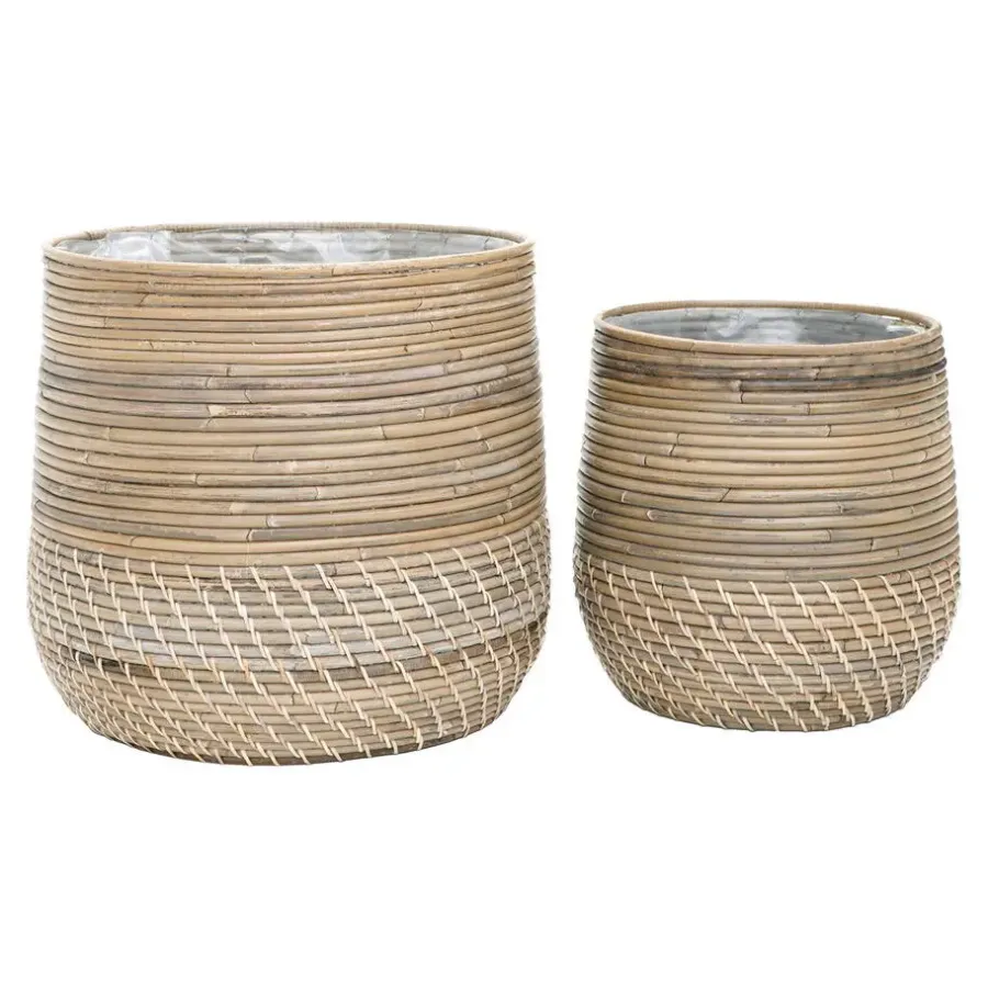 Opbergmanden-House Nordic Mand Naturel Rotan - Set Van 2 - Moro Kubu