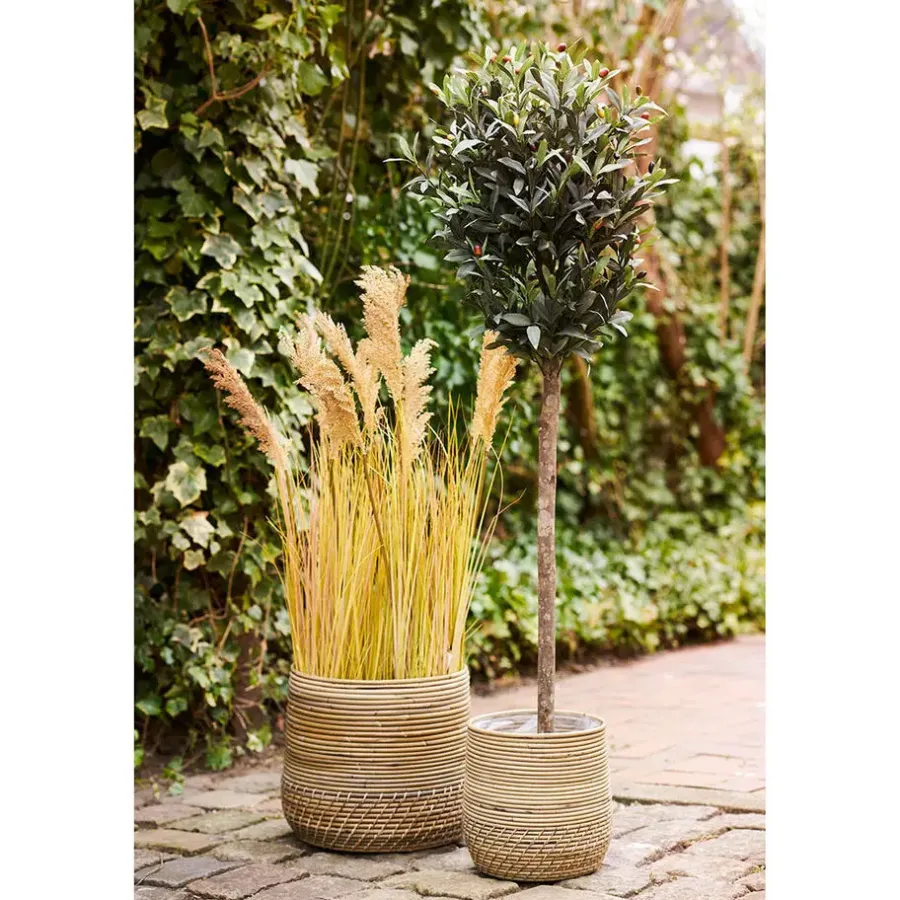 Opbergmanden-House Nordic Mand Naturel Rotan - Set Van 2 - Moro Kubu