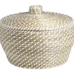 Opbergmanden-Leen Bakker Mand Noa naturel zeegras - 25xØ35xØ30 cm