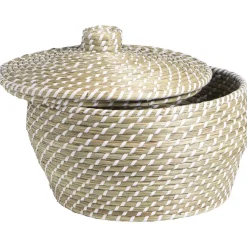 Opbergmanden-Leen Bakker Mand Noa naturel zeegras - 25xØ35xØ30 cm
