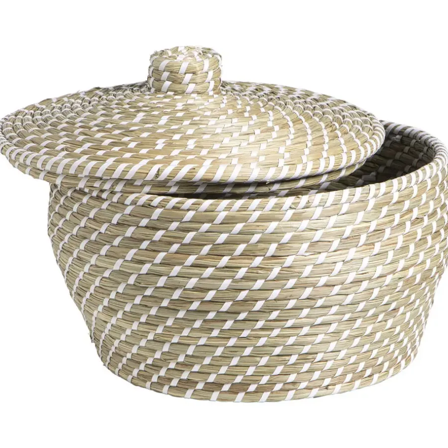 Opbergmanden-Leen Bakker Mand Noa naturel zeegras - 25xØ35xØ30 cm
