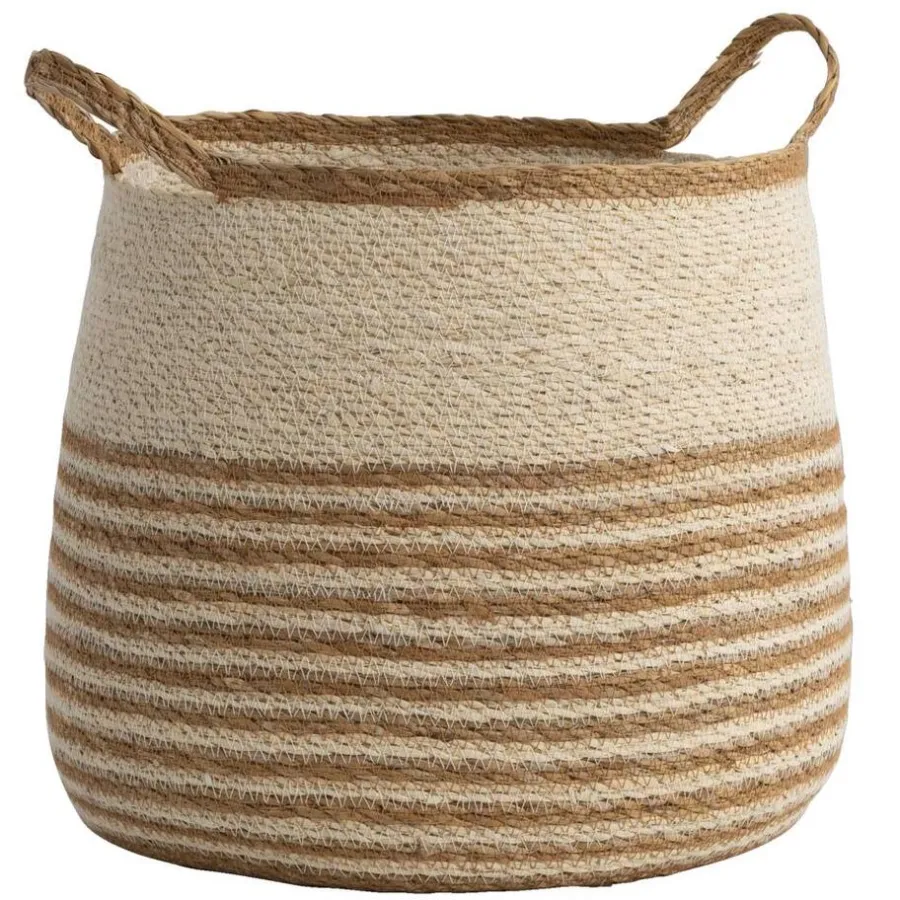 Leen Bakker Mand Tom - lichtbruin zeegras - 30xØ32 cm