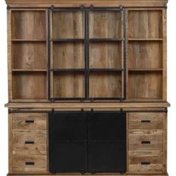 Mangohoutonline - Buffetkast Denver 200x220cm Recht Rechthoekig - Bruin - Mahom