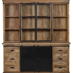Mangohoutonline - Buffetkast Denver 200x220cm Recht Rechthoekig - Bruin - Mahom