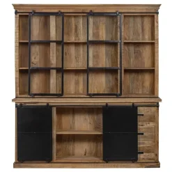 Mangohoutonline - Buffetkast Denver 200x220cm Recht Rechthoekig - Bruin - Mahom