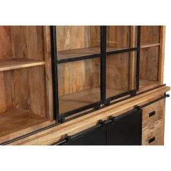 Mangohoutonline - Buffetkast Denver 200x220cm Recht Rechthoekig - Bruin - Mahom