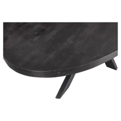 Mangohoutonline - Eettafel Tulsa Black 240x110cm Ovaal - Zwart - Mahom