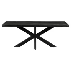 Rechthoekige Eettafels|Industriële Eettafels-Mangohoutonline - Eettafel Memphis Black 240x100cm Rechthoekig - Zwart - Mahom