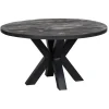 Industriële Eettafels-Mangohoutonline - Eettafel Madison Black Ø 120 Rond - Zwart - Mahom