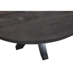 Industriële Eettafels-Mangohoutonline - Eettafel Madison Black Ø 120 Rond - Zwart - Mahom