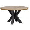 Industriële Eettafels|Ronde Eettafels-Mangohoutonline - Eettafel Madison 150cm Rond - Bruin - Mahom