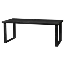 Rechthoekige Eettafels|Industriële Eettafels-Mangohoutonline - Eettafel Britt Black 140x90cm Rechthoekig - Zwart - Mahom