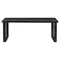 Rechthoekige Eettafels|Industriële Eettafels-Mangohoutonline - Eettafel Britt Black 140x90cm Rechthoekig - Zwart - Mahom