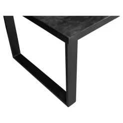 Rechthoekige Eettafels|Industriële Eettafels-Mangohoutonline - Eettafel Britt Black 140x90cm Rechthoekig - Zwart - Mahom