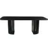 Rechthoekige Eettafels|Industriële Eettafels-Mangohoutonline - Eettafel Lucia Black 240x110cm Rechthoekig - Zwart - Mahom