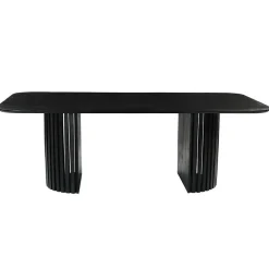 Rechthoekige Eettafels|Industriële Eettafels-Mangohoutonline - Eettafel Lucia Black 240x110cm Rechthoekig - Zwart - Mahom
