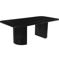 Rechthoekige Eettafels|Industriële Eettafels-Mangohoutonline - Eettafel Lucia Black 240x110cm Rechthoekig - Zwart - Mahom
