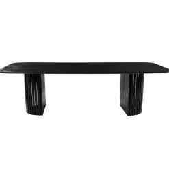 Rechthoekige Eettafels|Industriële Eettafels-Mangohoutonline - Eettafel Lucia Black 240x110cm Rechthoekig - Zwart - Mahom