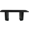 Rechthoekige Eettafels|Industriële Eettafels-Mangohoutonline - Eettafel Lucia Black 210x100cm Rechthoekig - Zwart - Mahom