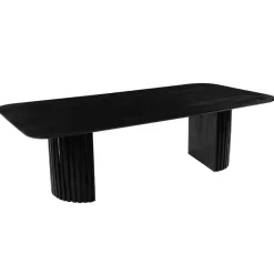 Rechthoekige Eettafels|Industriële Eettafels-Mangohoutonline - Eettafel Lucia Black 210x100cm Rechthoekig - Zwart - Mahom