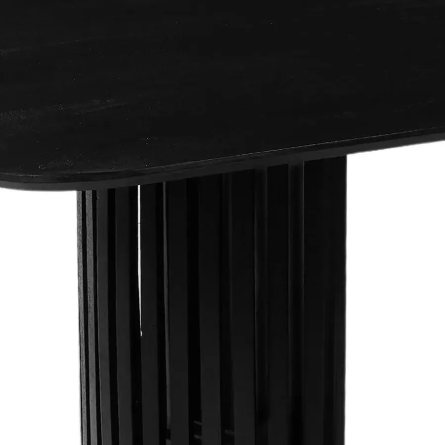 Rechthoekige Eettafels|Industriële Eettafels-Mangohoutonline - Eettafel Lucia Black 210x100cm Rechthoekig - Zwart - Mahom