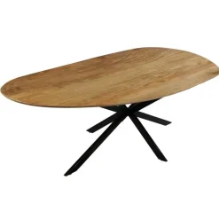 Mangohoutonline - Eettafel Organisch Alessia 240x110cm - Bruin - Mahom